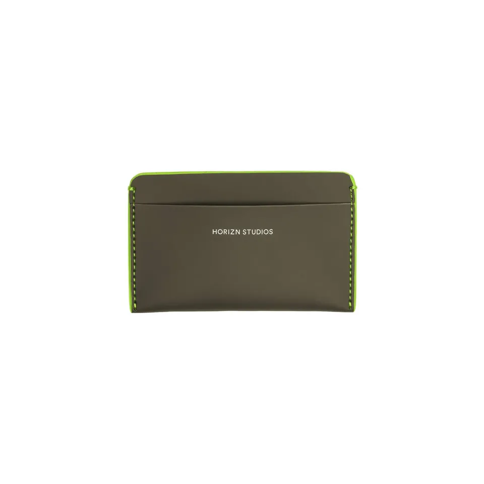 horizn-studios-cardholder-kartenetui-dark-olive-neon-green-vegan-hi-core image 1