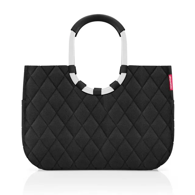 reisenthel-loopshopper-l-in-rhombus-black-stabiler-shopper-mit-rundgriff-aus-rec image 1