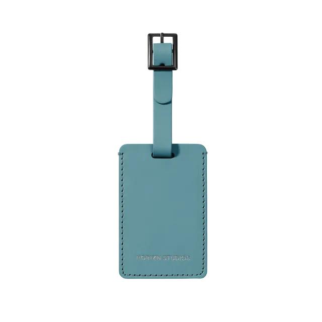 horizn-studios-luggage-tag-teal-spark-pu-mit-horizn-id-qr-code image 1