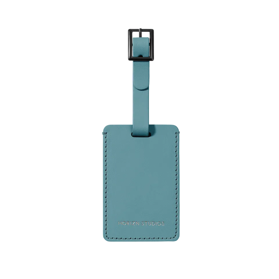 horizn-studios-luggage-tag-teal-spark-pu-mit-horizn-id-qr-code image 1
