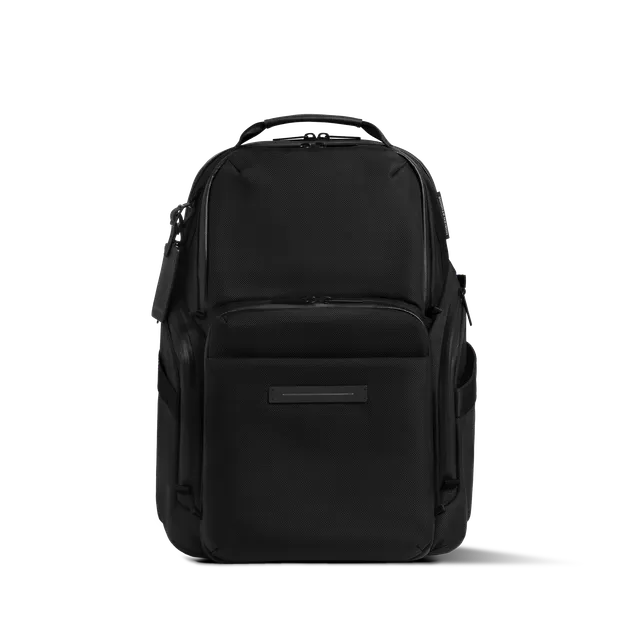 horizn-studios-midtown-backpack-all-black-premium-nylon-laptop-rucksack image 1