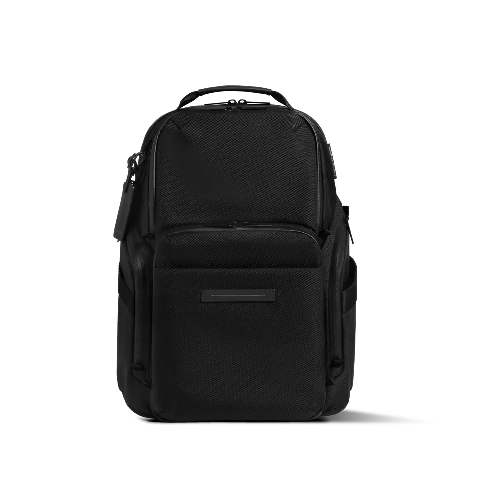 horizn-studios-midtown-backpack-all-black-premium-nylon-laptop-rucksack image 1