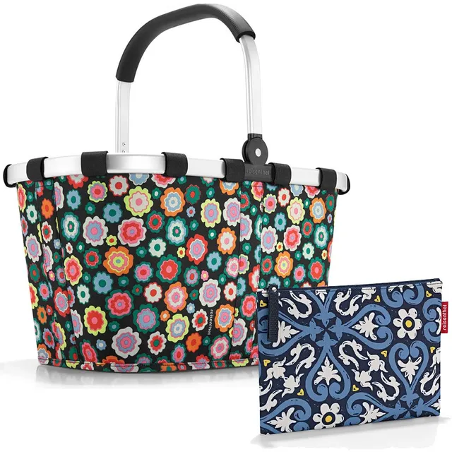 reisenthel-carrybag-einkaufskorb-mit-zugabe-happy-flowers-22-l-shopper-mit-rahme image 1