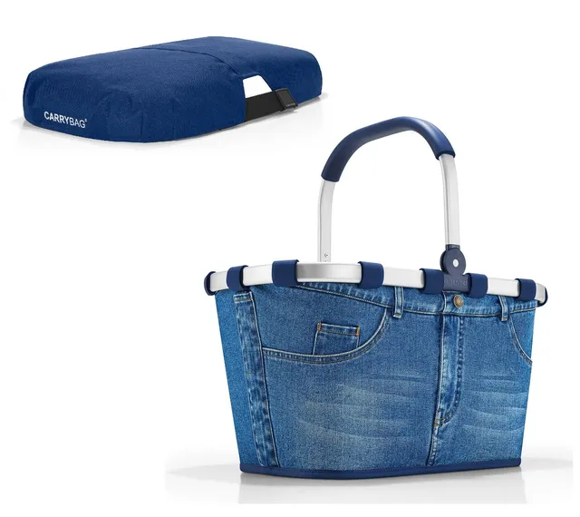 reisenthel-set-carrybag-einkaufskorb-22-l-jeans-bk4063-cover-blau-bp4059 image 1