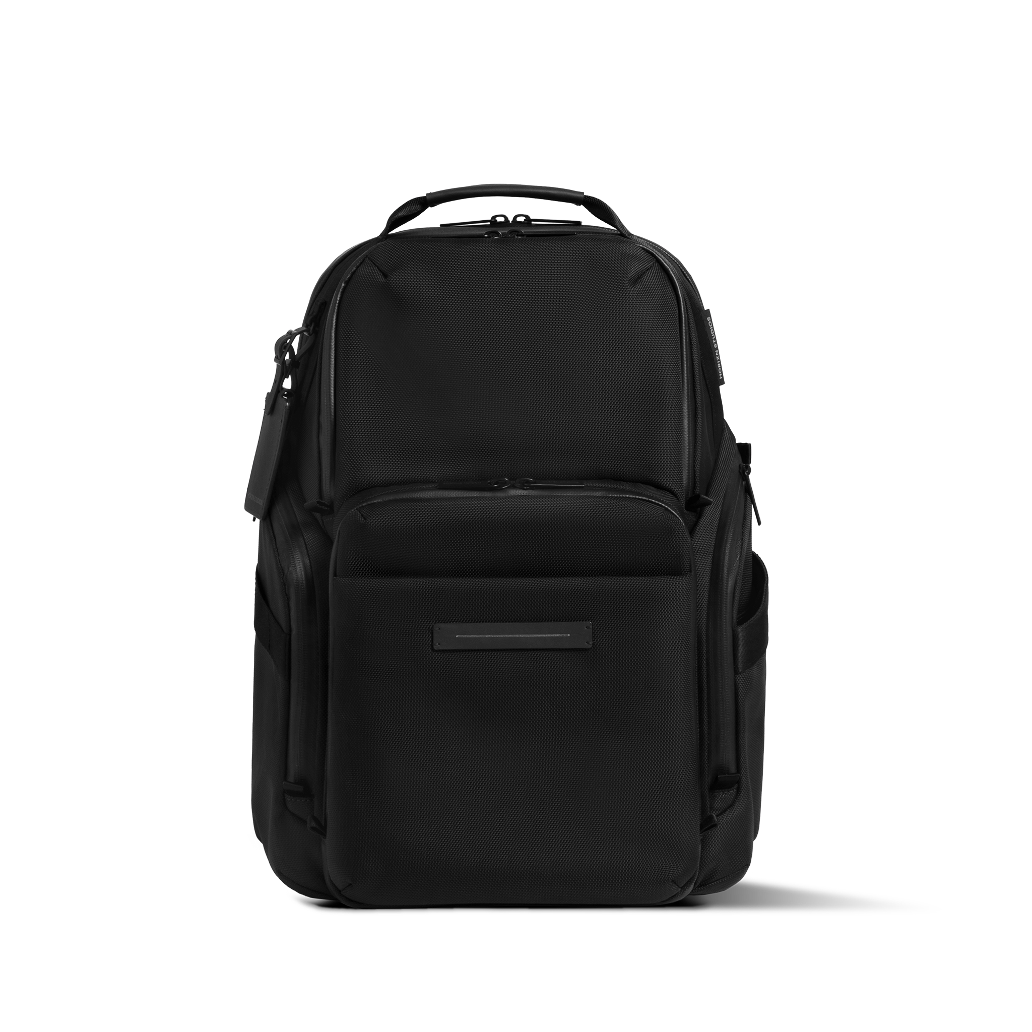 horizn-studios-midtown-backpack-all-black-premium-nylon-laptop-rucksack image 1