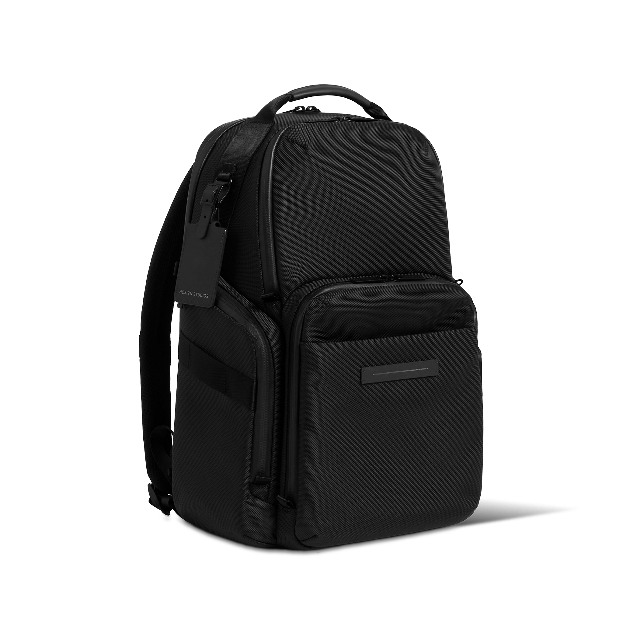 horizn-studios-midtown-backpack-all-black-premium-nylon-laptop-rucksack image 2