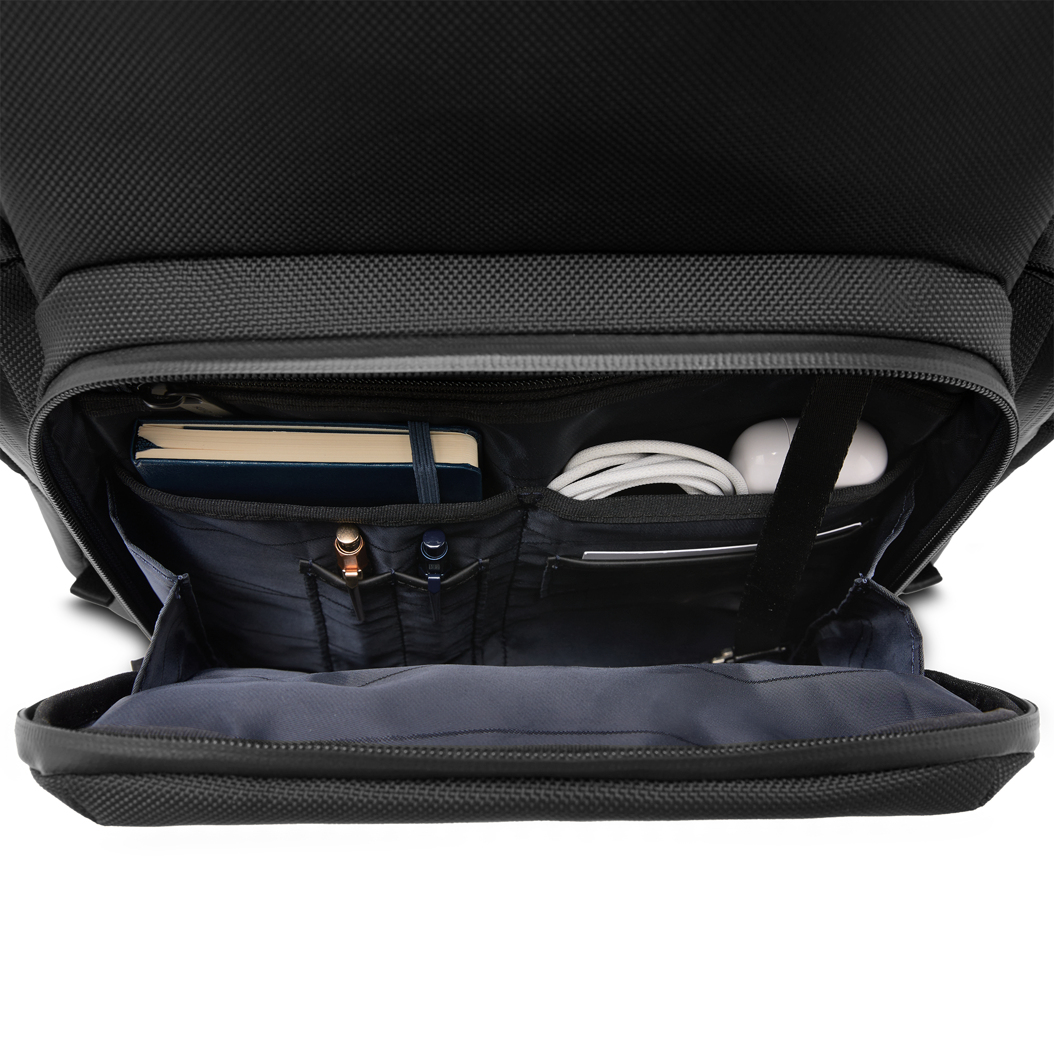 horizn-studios-midtown-backpack-all-black-premium-nylon-laptop-rucksack image 5