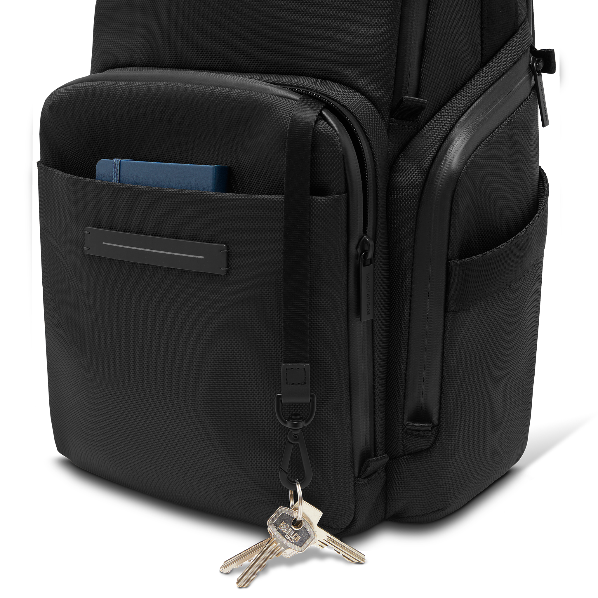 horizn-studios-midtown-backpack-all-black-premium-nylon-laptop-rucksack image 6