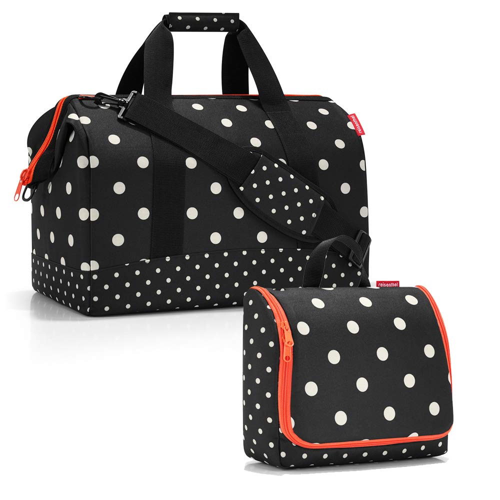 reisenthel-allrounder-l-reise-set-mit-toiletbag-xl-waschtasche-mixed-dots-2-teil image 1