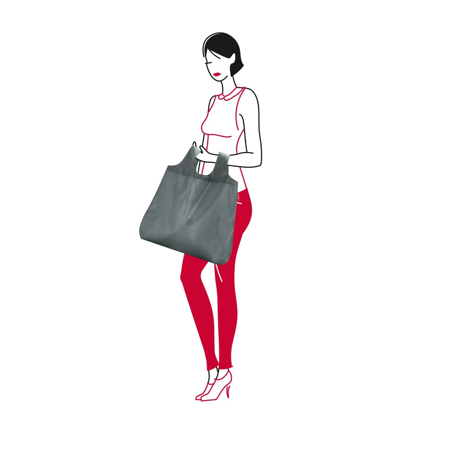 reisenthel-mini-maxi-shopper-pocket-einkaufstasche-grau-15-liter-faltbar-auf-5-x image 3