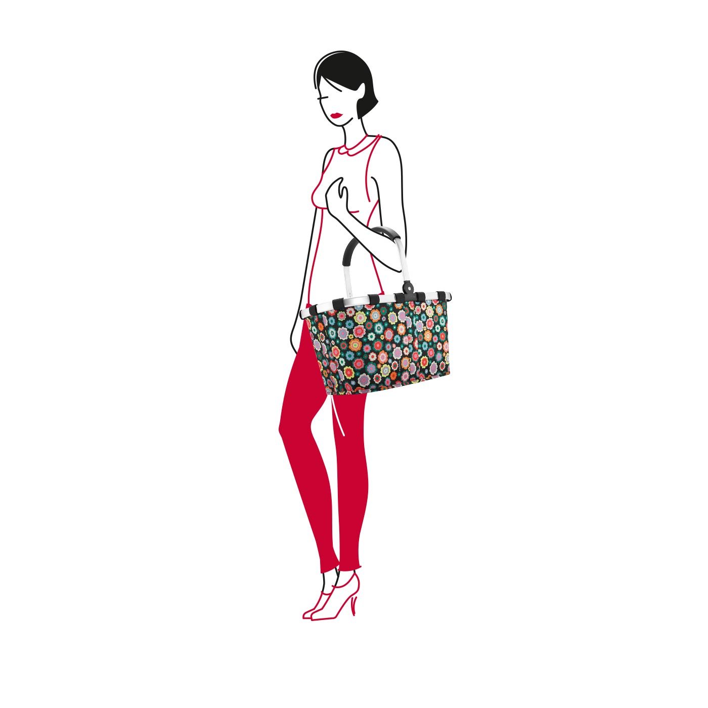 reisenthel-carrybag-einkaufskorb-mit-zugabe-happy-flowers-22-l-shopper-mit-rahme image 5