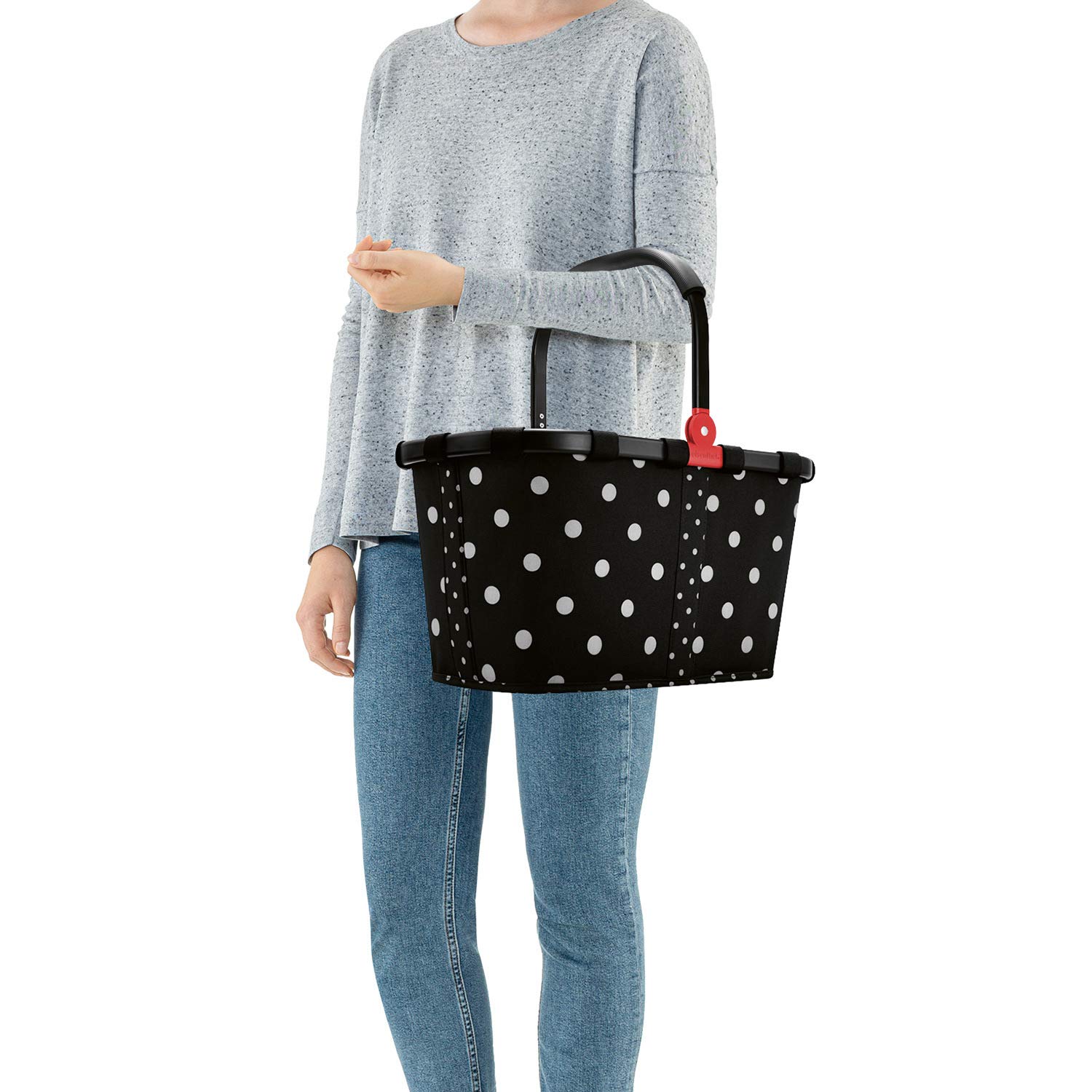 reisenthel-carrybag-frame-einkaufskorb-22-l-black-mixed-dots-mit-schwarzem-rahme image 5