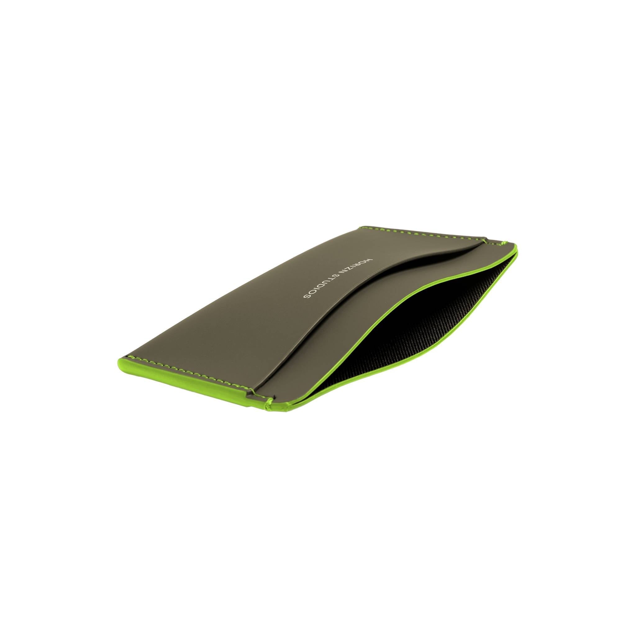 horizn-studios-cardholder-kartenetui-dark-olive-neon-green-vegan-hi-core image 3