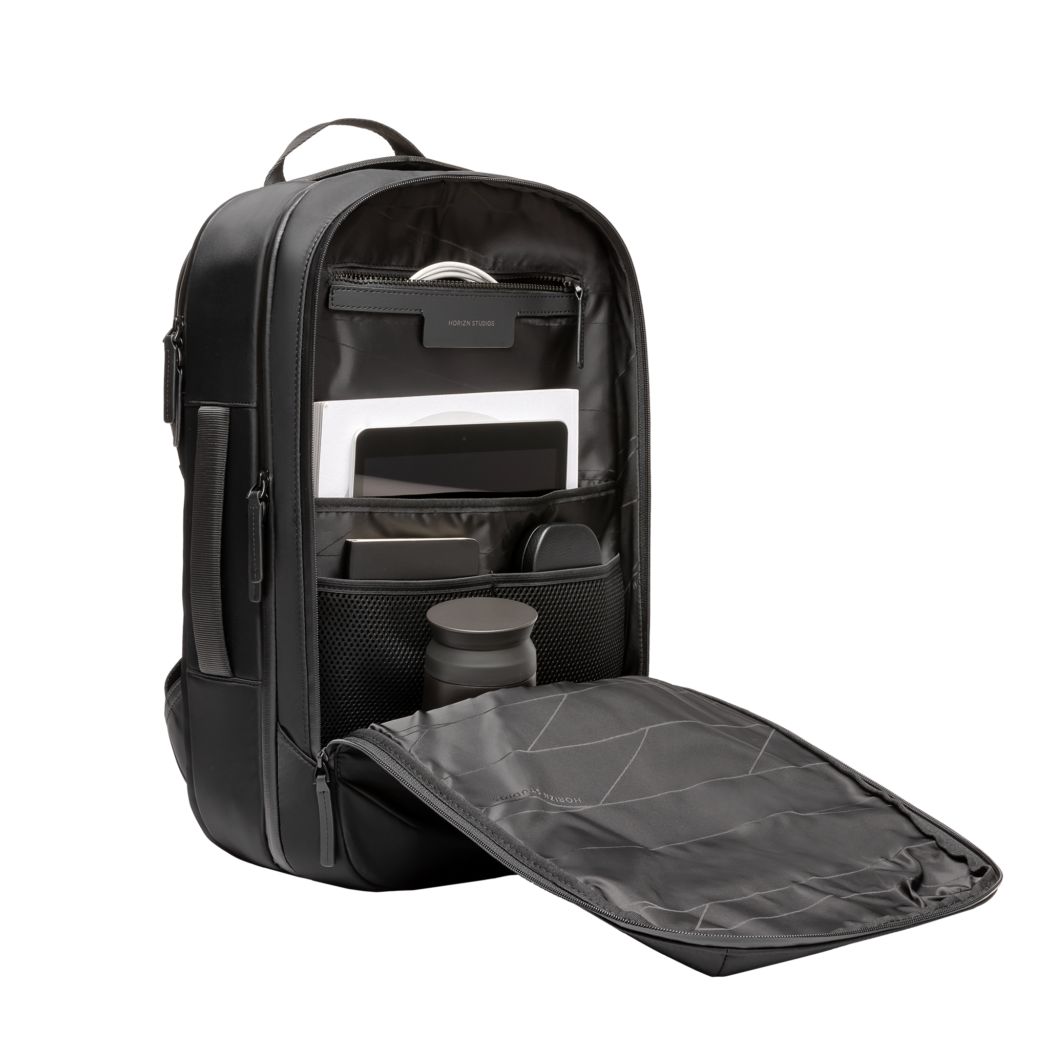 horizn-studios-gion-backpack-travel-reiserucksack-all-black-recyceltes-nylon image 5