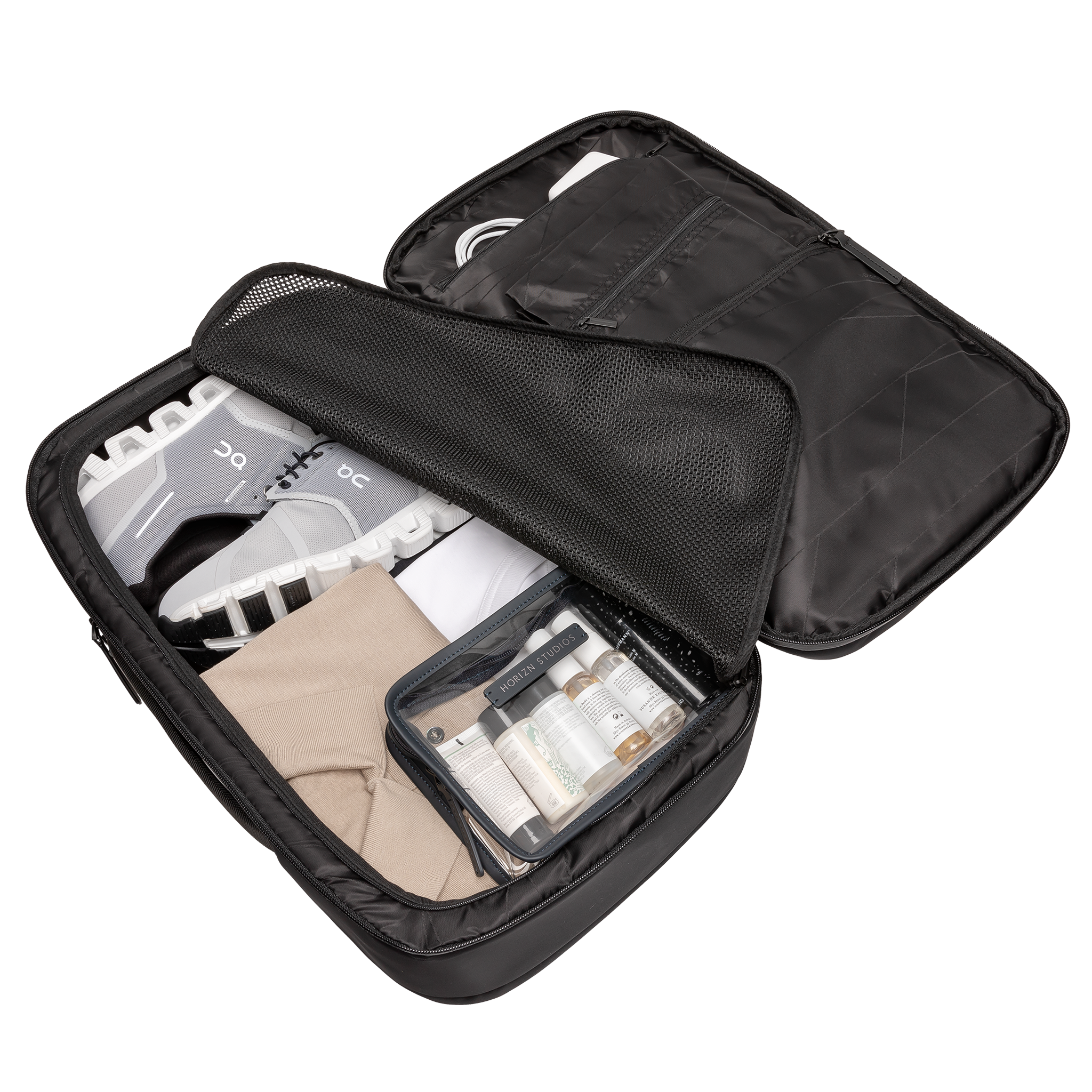 horizn-studios-gion-backpack-travel-reiserucksack-all-black-recyceltes-nylon image 7