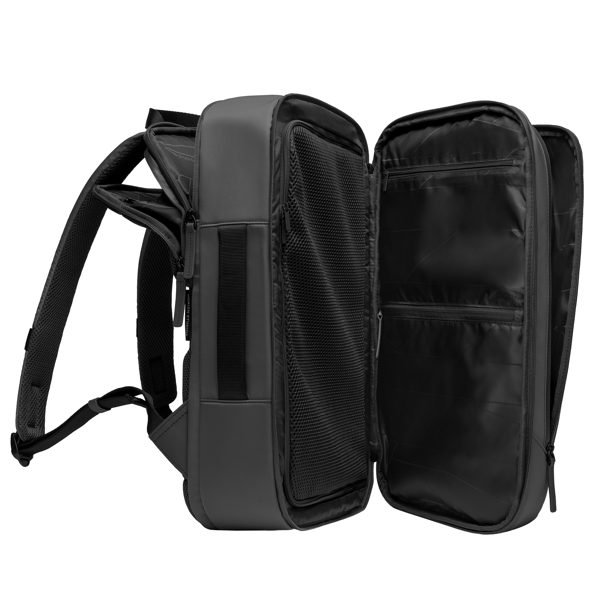 horizn-studios-gion-backpack-travel-reiserucksack-all-black-recyceltes-nylon image 6