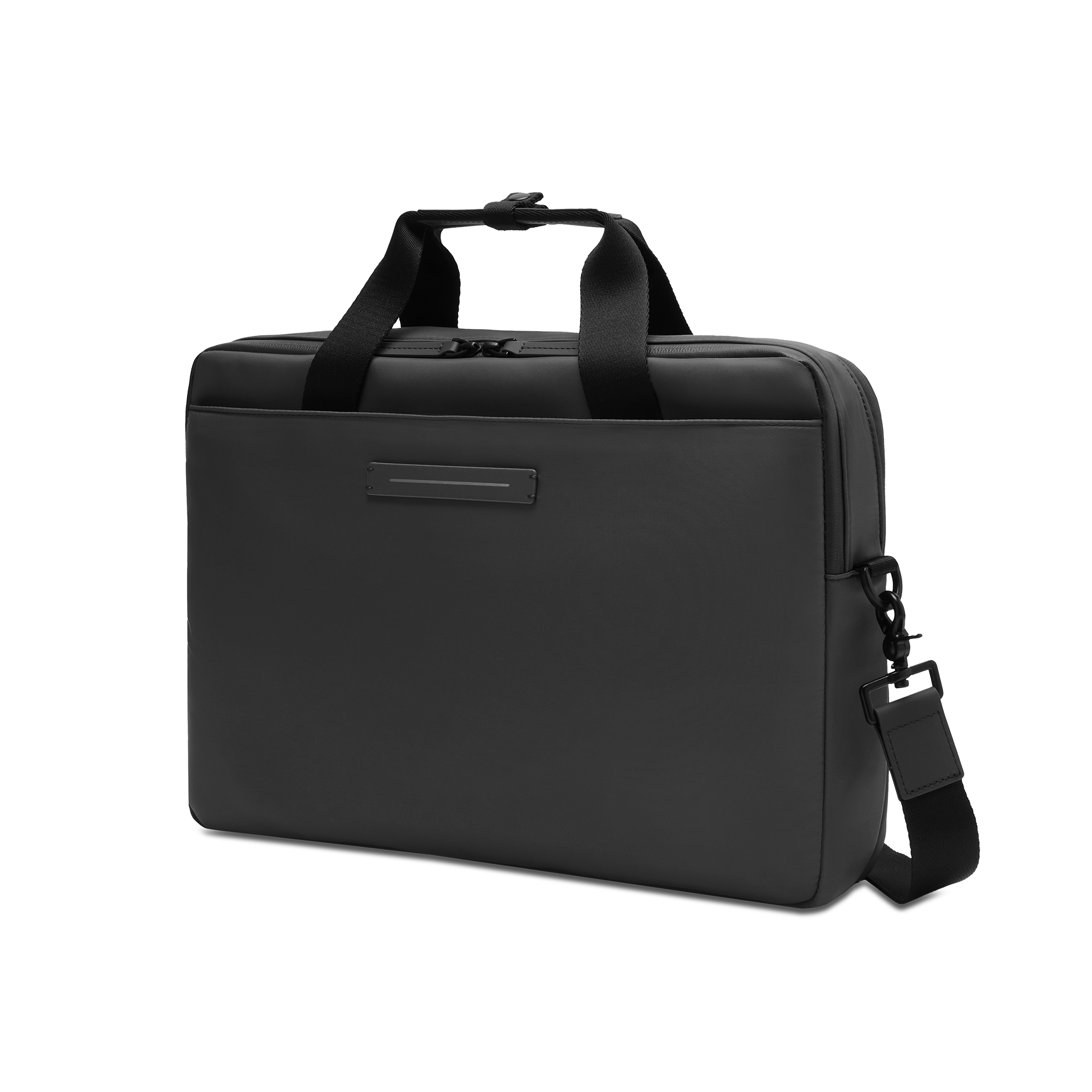 horizn-studios-gion-briefcase-all-black-wasserabweisende-aktentasche-aus-recycel image 2