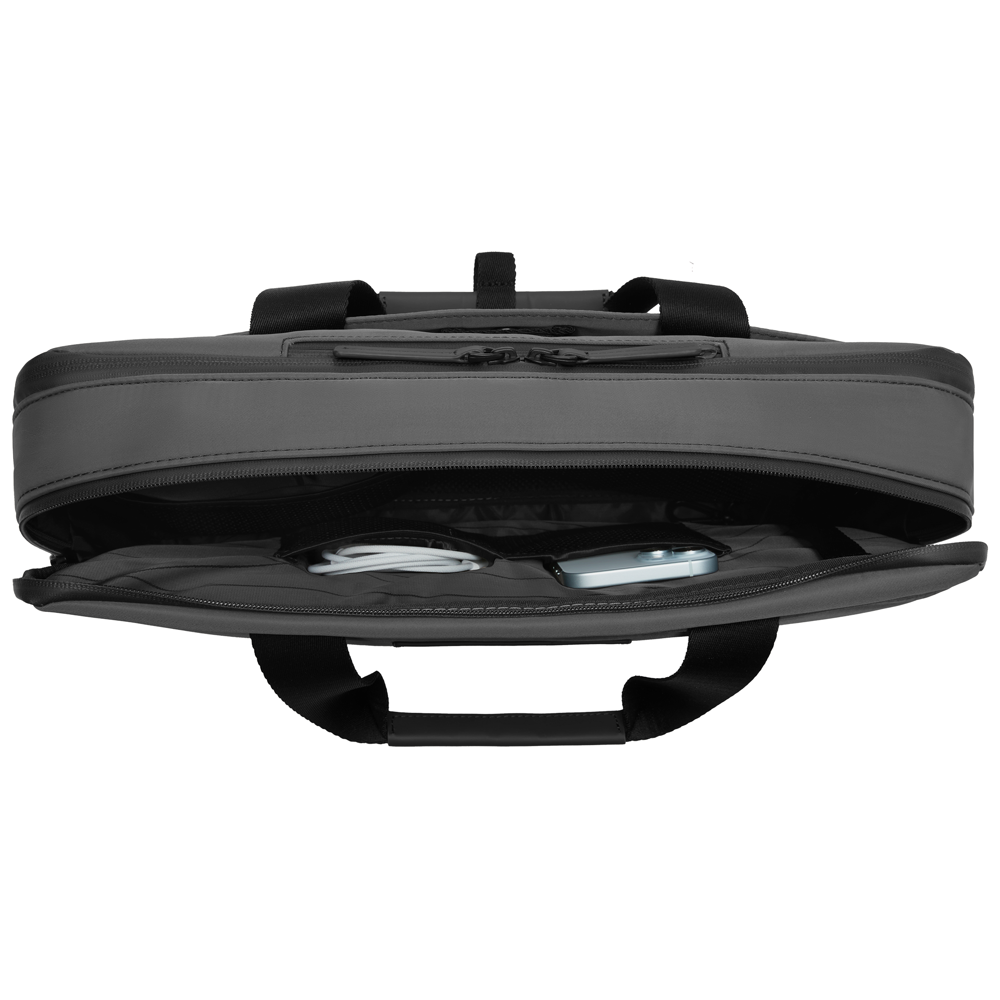 horizn-studios-gion-briefcase-all-black-wasserabweisende-aktentasche-aus-recycel image 8