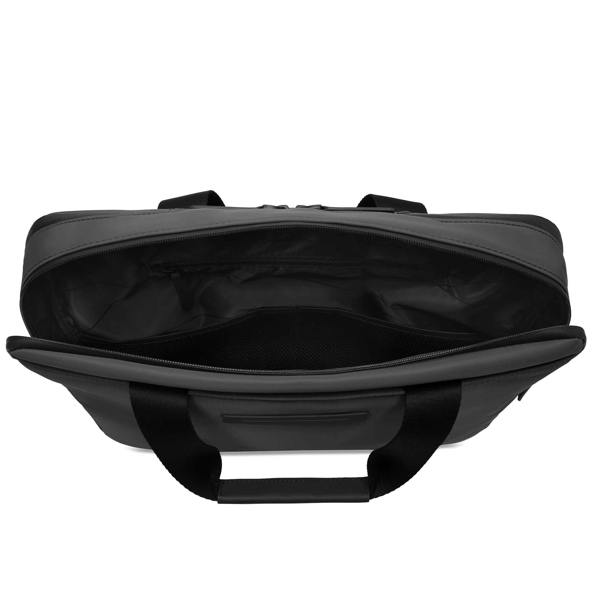 horizn-studios-gion-briefcase-all-black-wasserabweisende-aktentasche-aus-recycel image 7