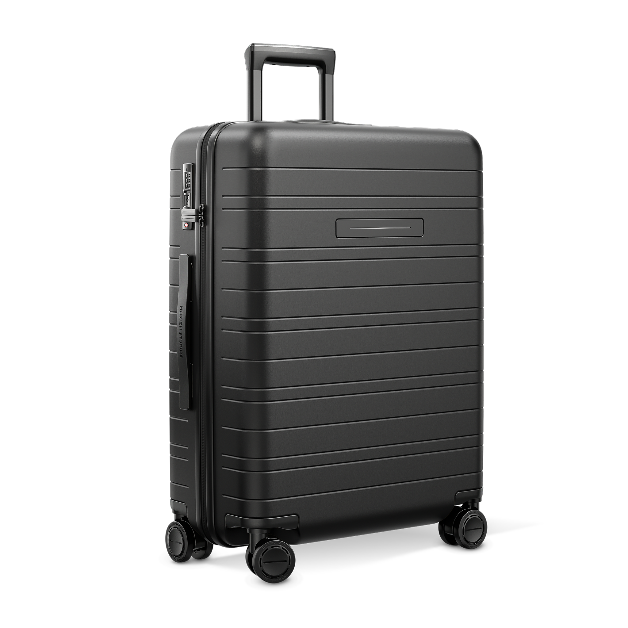 horizn-studios-h6-pro-check-in-m-64-cm-all-black-premium-hard-shell-trolley image 2