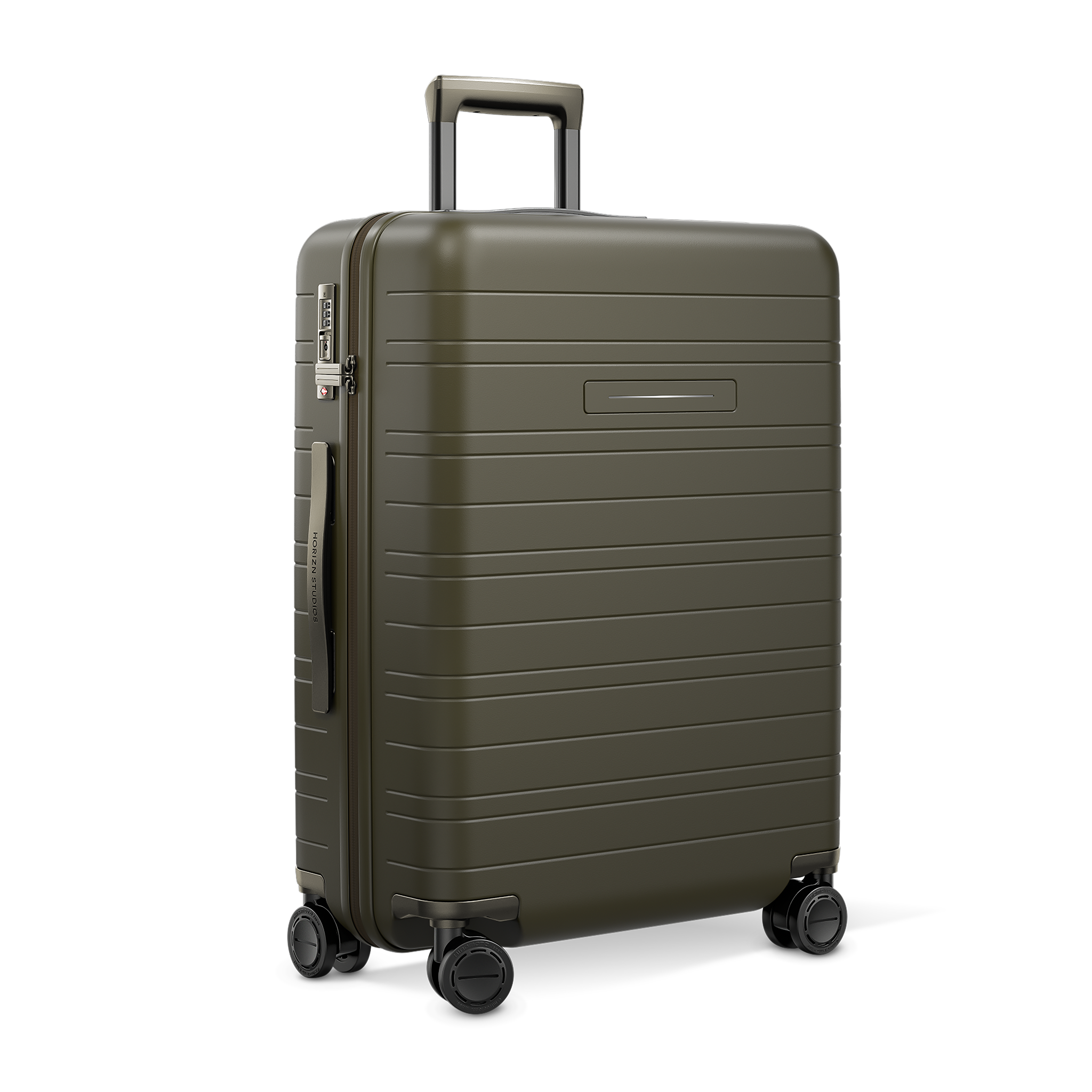 horizn-studios-h6-pro-check-in-m-dark-olive-premium-hard-shell-trolley-64-cm-auf image 2