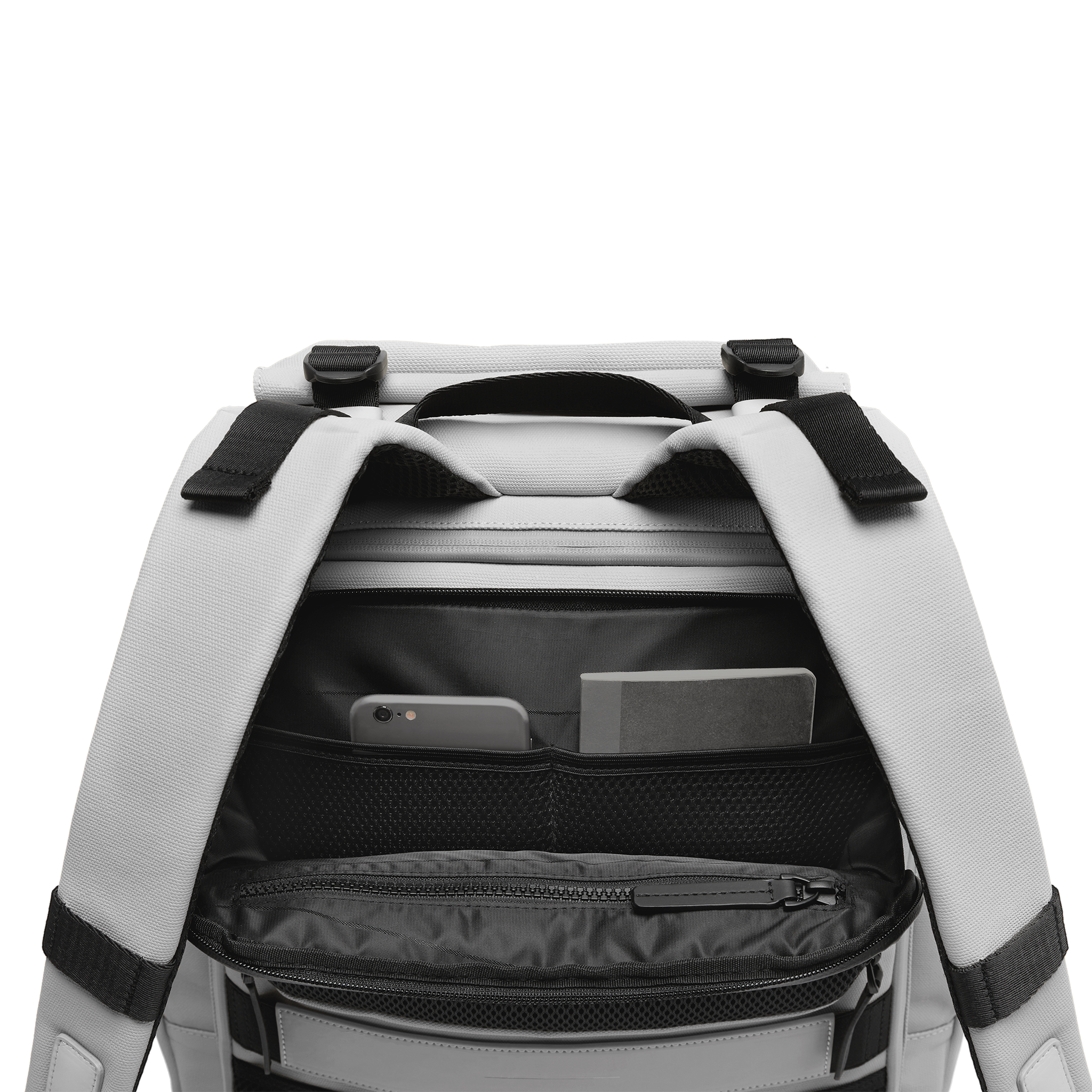 horizn-studios-sofo-backpack-travel-light-quartz-grey-recycled-waxed-canvas-reis image 4