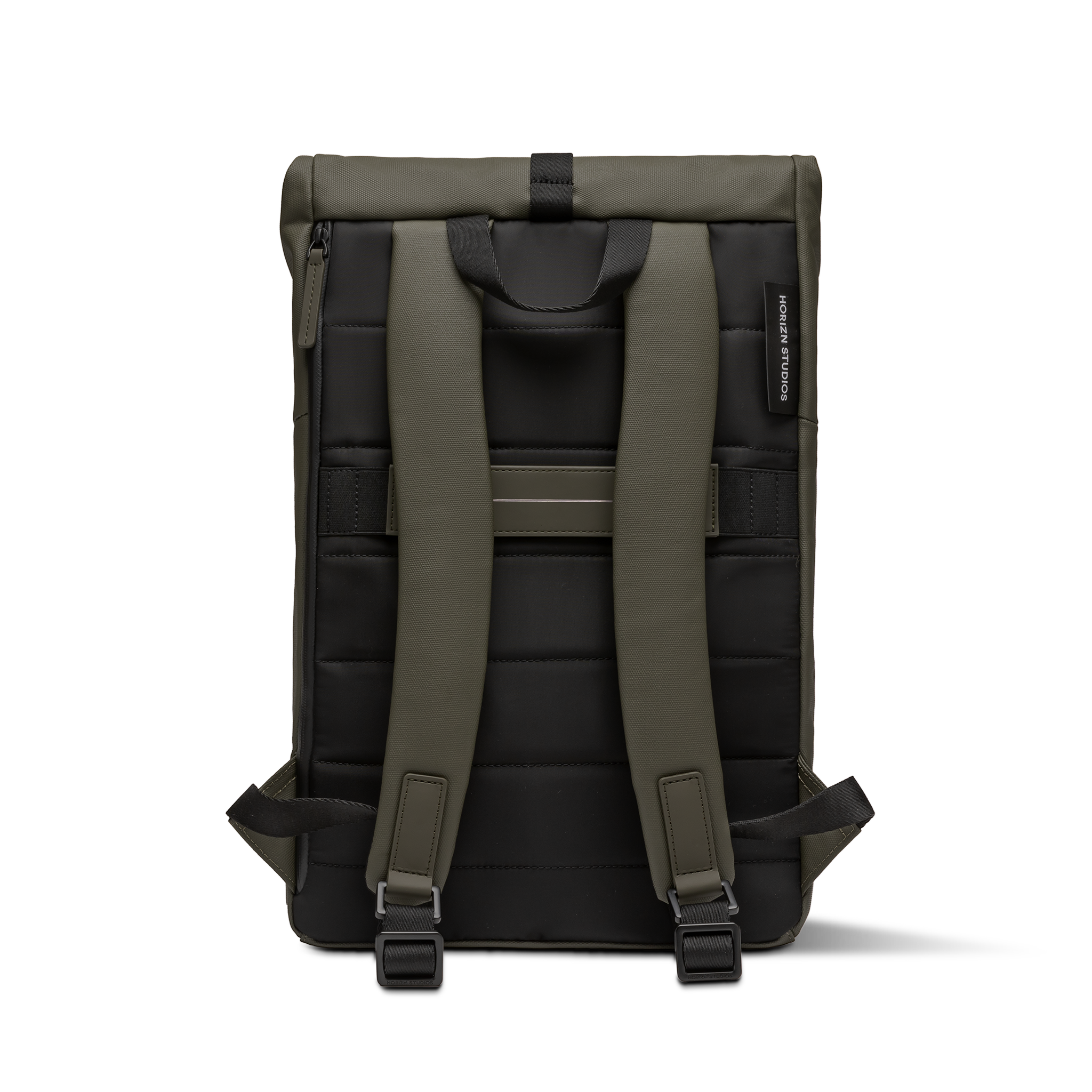 horizn-studios-sofo-rolltop-backpack-x-dark-olive-waxed-canvas-rucksack image 3