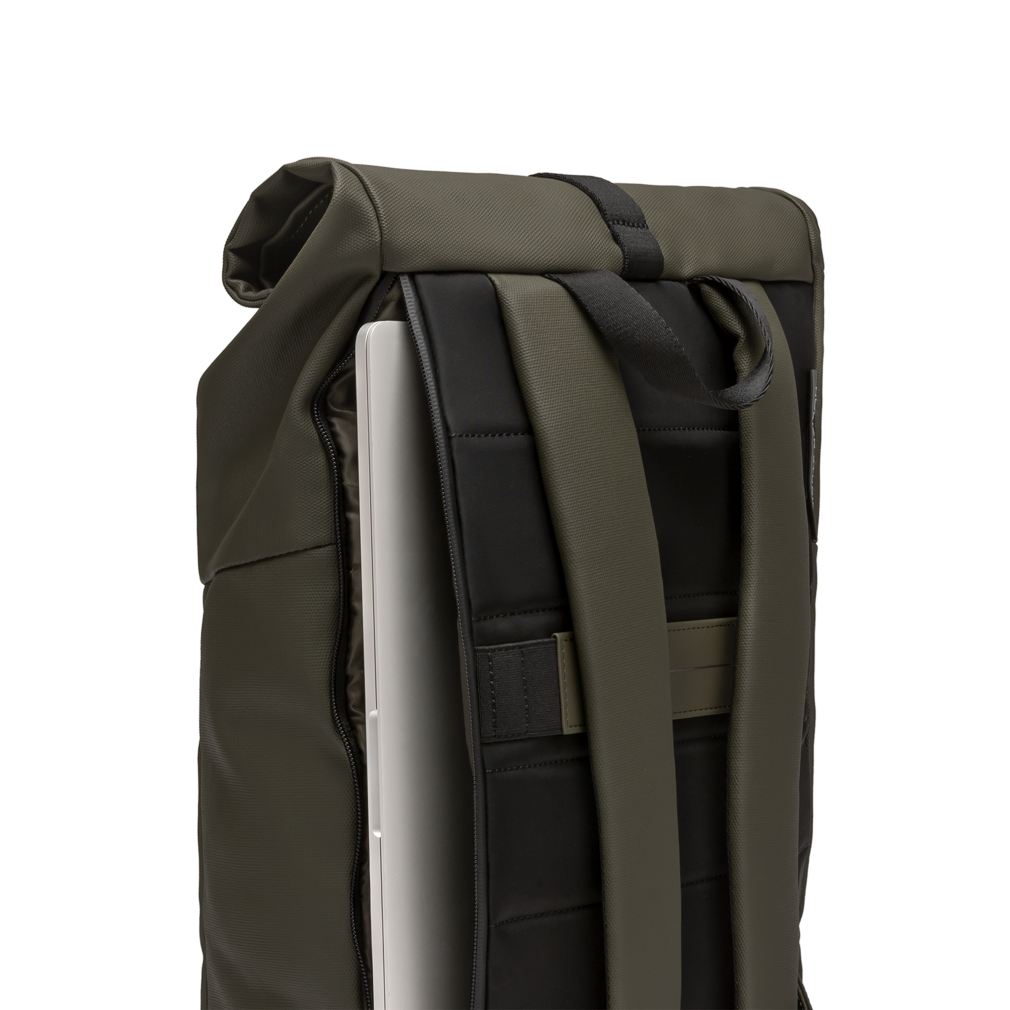 horizn-studios-sofo-rolltop-backpack-x-dark-olive-waxed-canvas-rucksack image 5