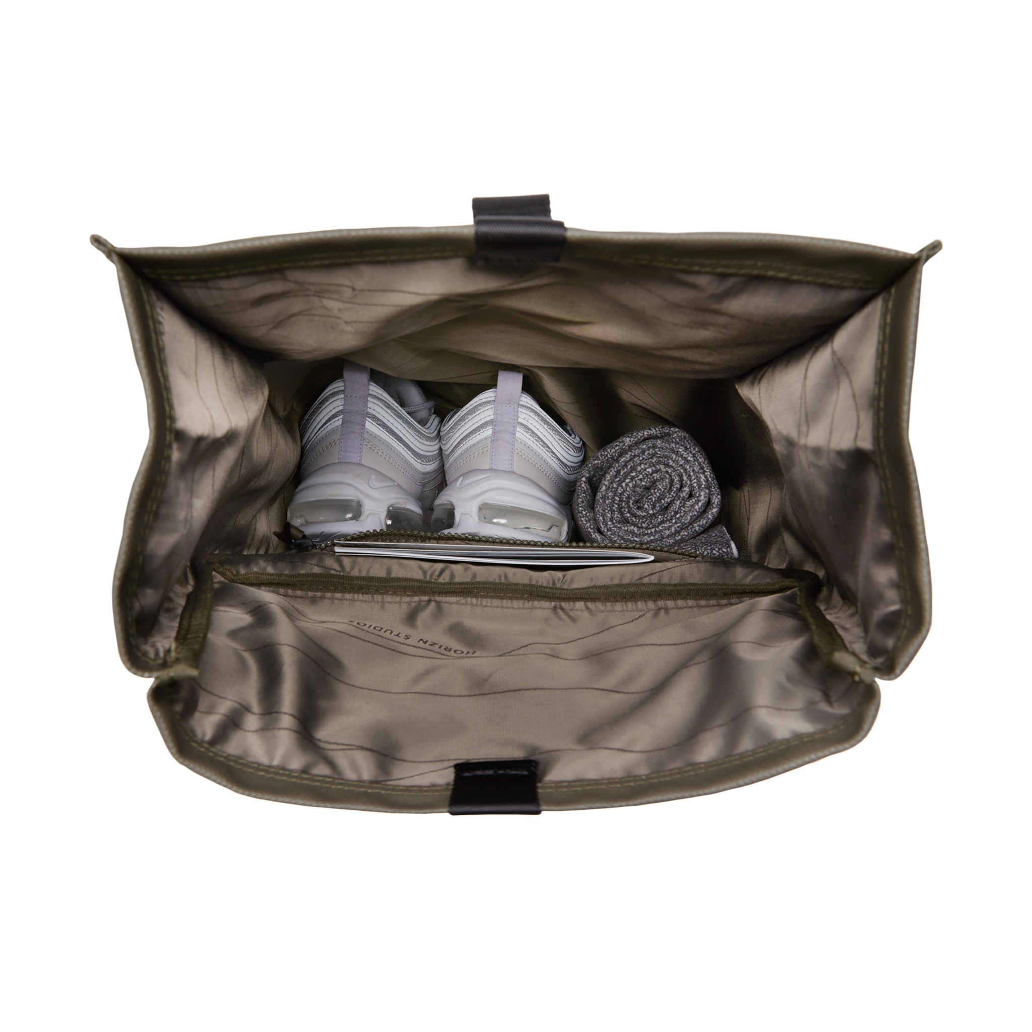 horizn-studios-sofo-rolltop-backpack-dark-olive-waxed-canvas-daypack image 5