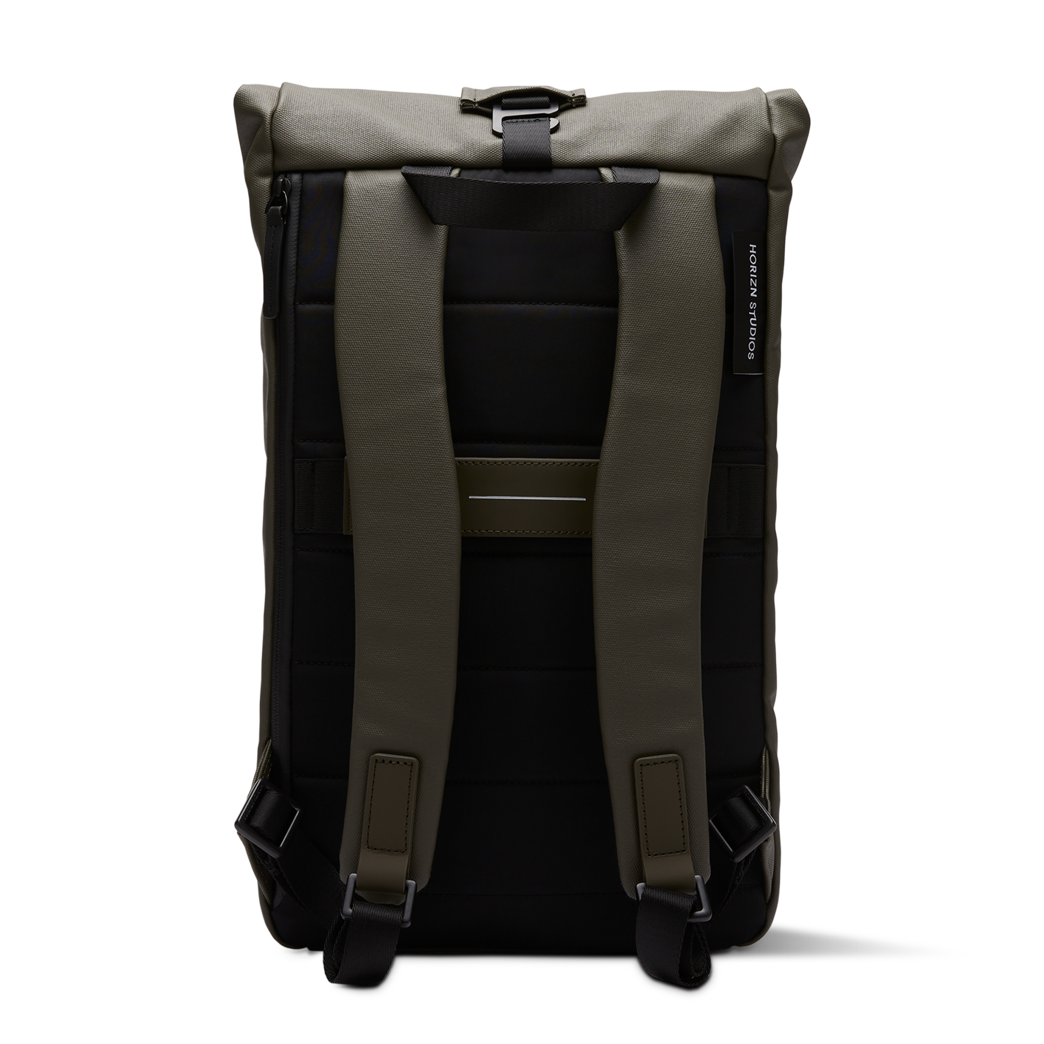 horizn-studios-sofo-rolltop-backpack-dark-olive-waxed-canvas-daypack image 3
