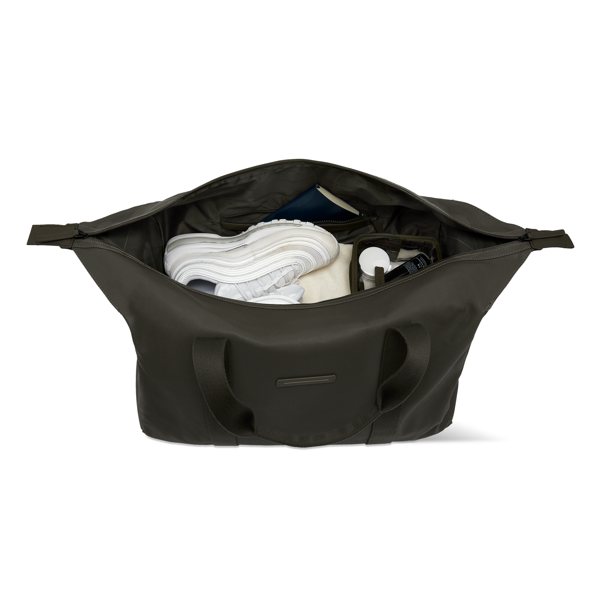 horizn-studios-sofo-weekender-l-dark-olive-recyceltes-wachs-canvas-reisetasche image 3