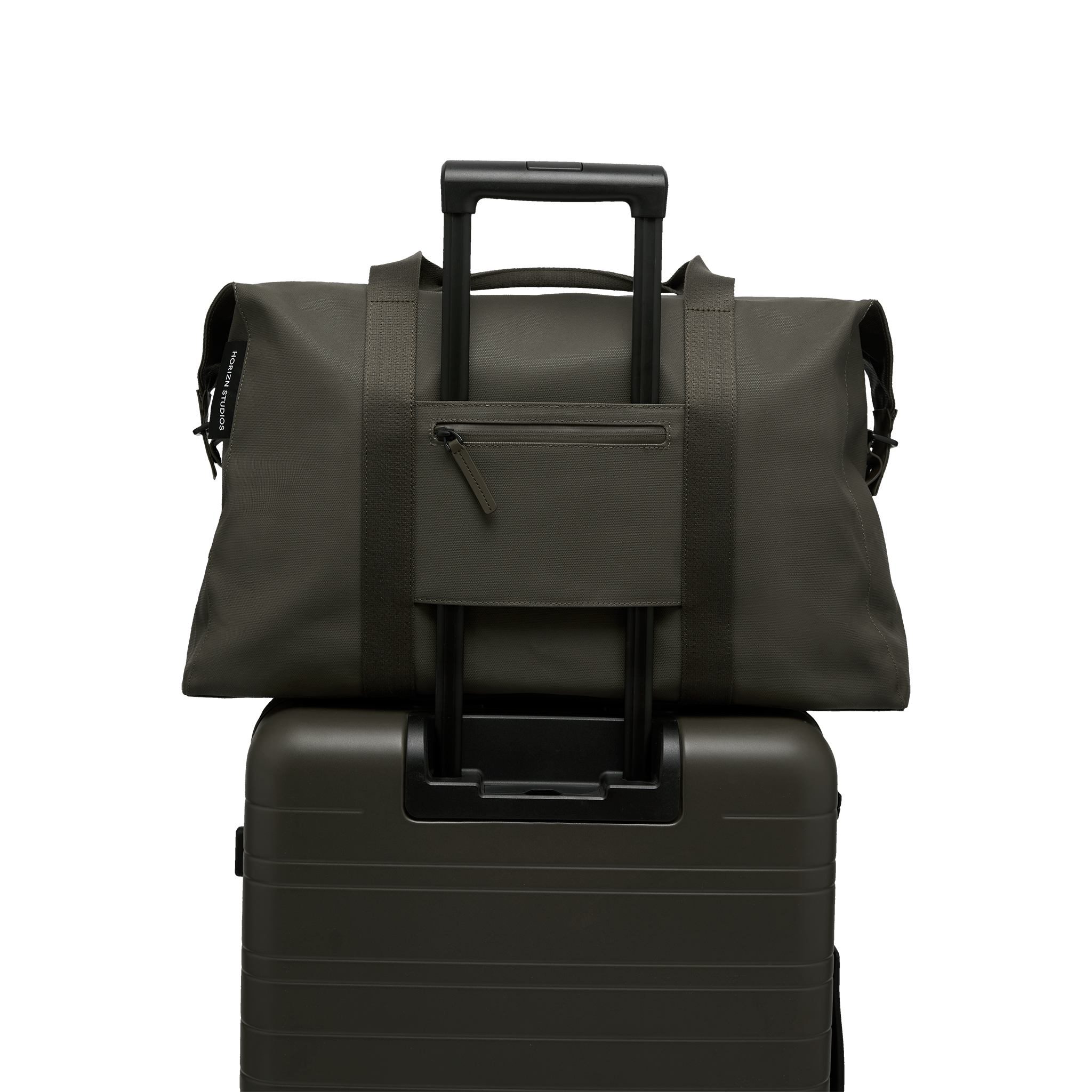 horizn-studios-sofo-weekender-l-dark-olive-recyceltes-wachs-canvas-reisetasche image 6